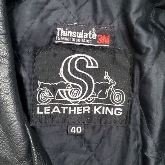 Vintage Leather King Motorcycle Jacket in Black Size M or 6/8 - Picture 14 of 16